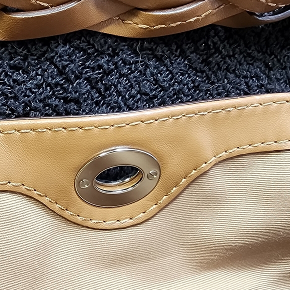 Coach Chelsea Optic Signature C w braided Tan Leather Hobo, turnlock MINT Cond. - Picture 17 of 17